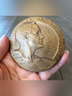 Vintage 1929 National Bank of Portland Oregon Bronze Medallion Avard Fairbanks